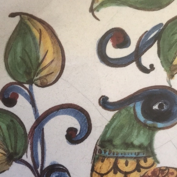 CERAMICA NOVA DERUTA serving bowl Made in Italy Hand painted and decals 3” X 11” - Picture 11 of 13